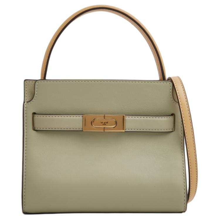 TORY BURCH Lee Radziwill Leather Handbag, Shoulder Bag, Crossbody Bag Mini Women's Pine Frost Green