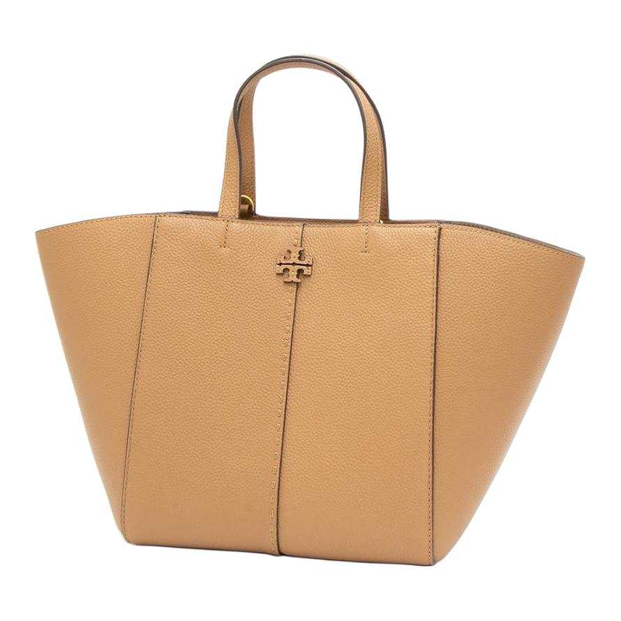 TORY BURCH McGraw Litchi Grain Leather Shoulder Bag, Crossbody Bag, Handbag Regular Women's Brown