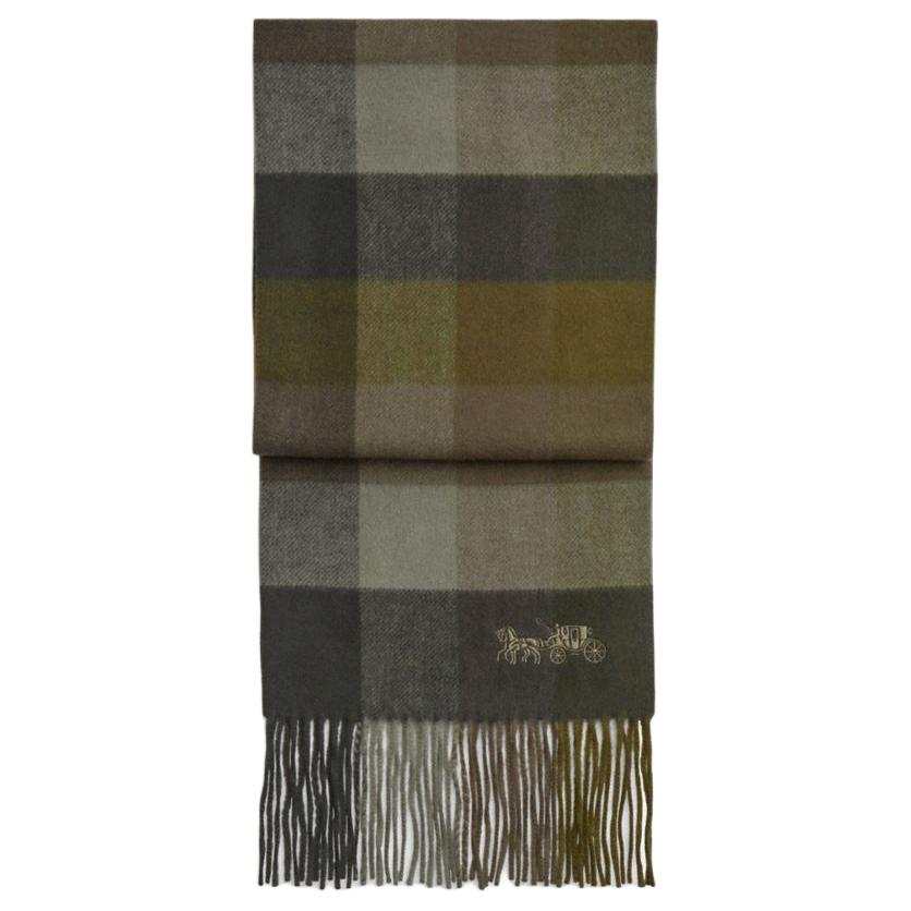 COACH COACH Wool Knit Scarves Unisex Green