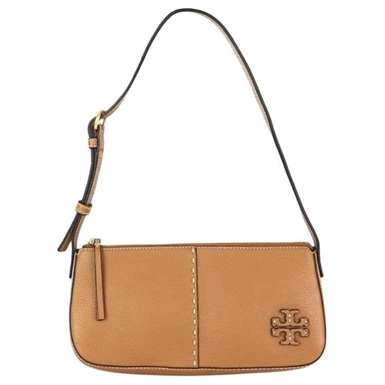 TORY BURCH Litchi Grain Leather Shoulder Bag, Handbag, Shoulder Bag Women's Brown