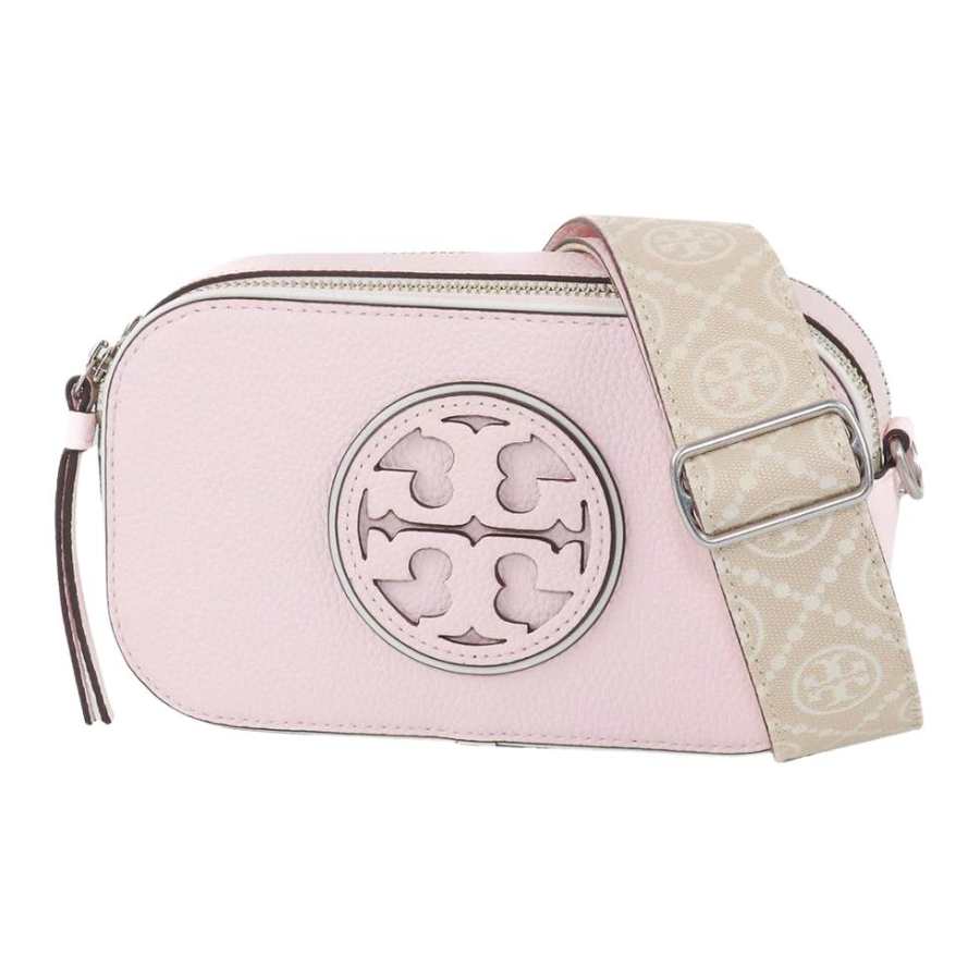 TORY BURCH Miller Double Zip Closure Cow Leather Camera Bag, Shoulder Bag, Crossbody Bag Mini Women's