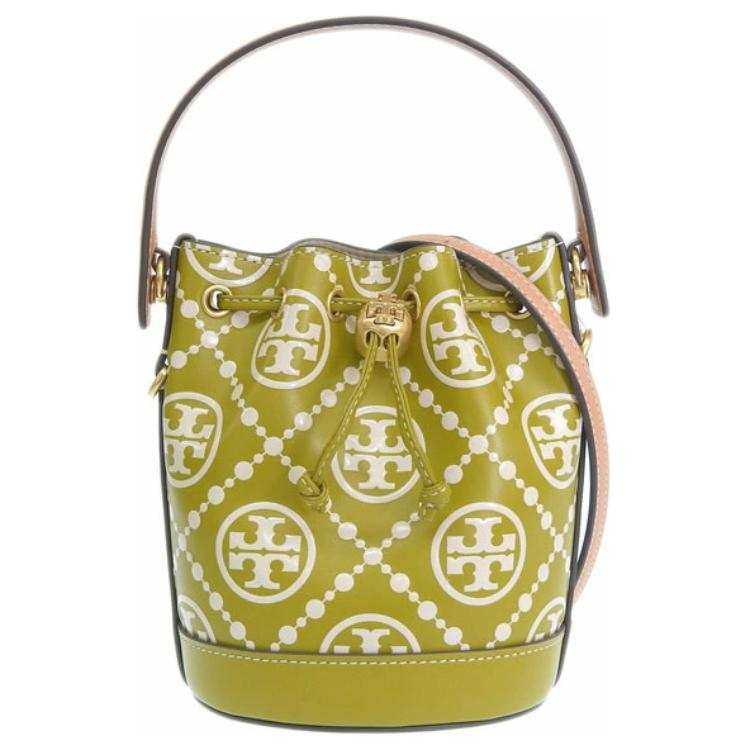 TORY BURCH T Monogram Leather Shoulder Bag, Crossbody Bag, Handbag Mini Women's Palm Green
