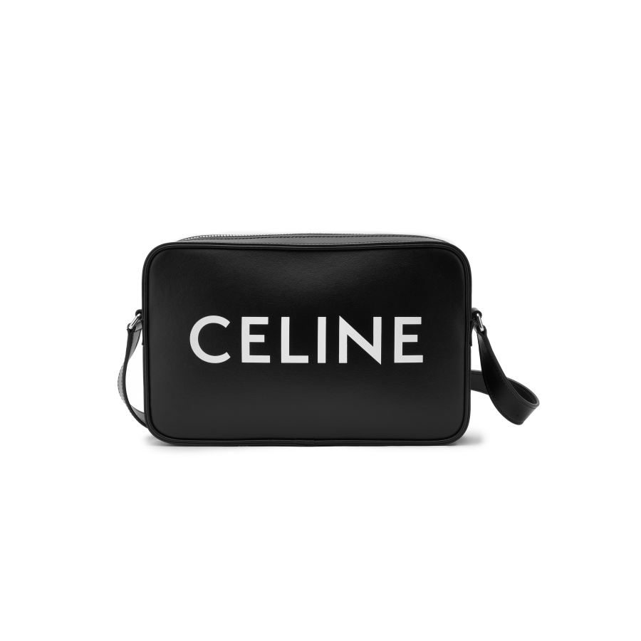 CELINE Smooth Cow Leather Messenger Bag, Shoulder Bag, Crossbody Bag Medium Men's Black