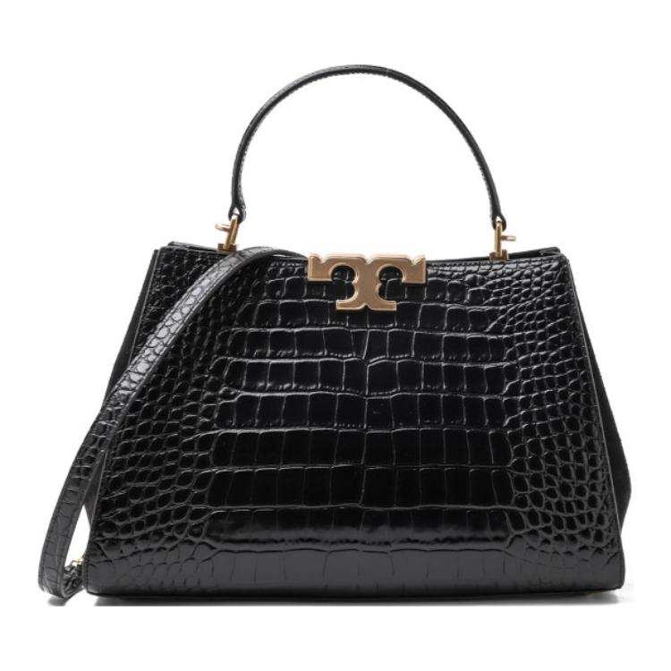 TORY BURCH Eleanor Cow Leather Shoulder Bag, Crossbody Bag, Handbag Medium Women's Black
