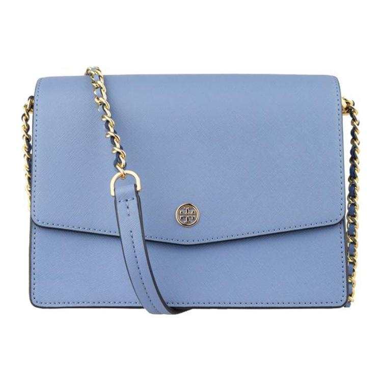 TORY BURCH Robinson Casual Leather Chain Bag, Shoulder Bag, Crossbody Bag Medium Women's Ice Blue