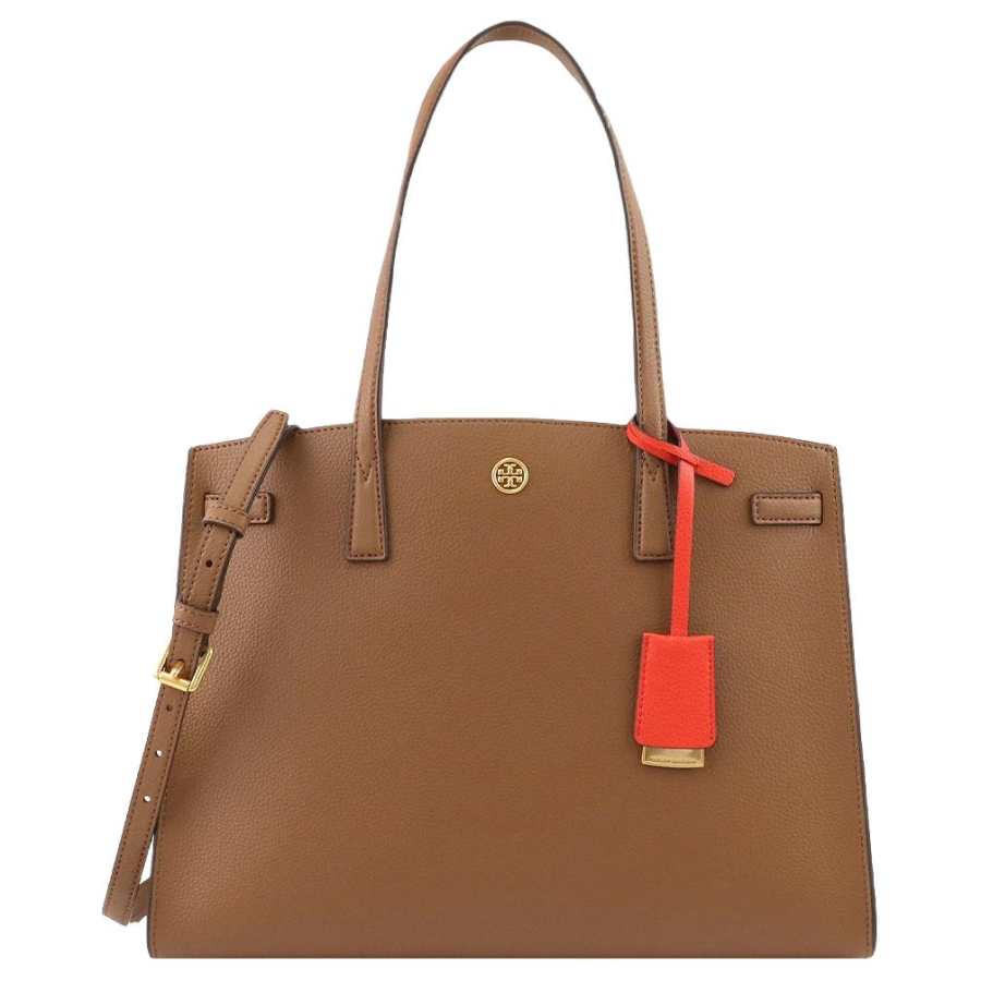 TORY BURCH Walker Leather Shoulder Bag, Handbag Large Women's Camel