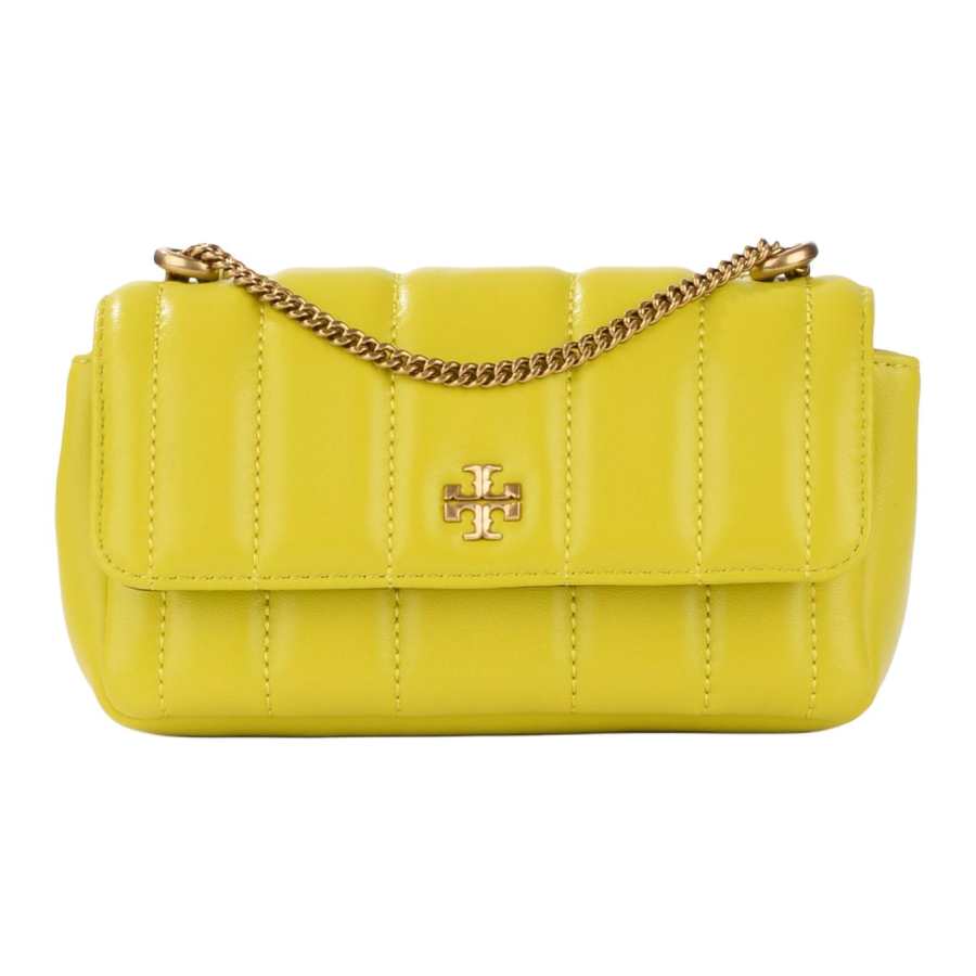 TORY BURCH Kira Nappa Leather Portable Crossbody Bag, Shoulder Bag Mini Women's Yellow Green