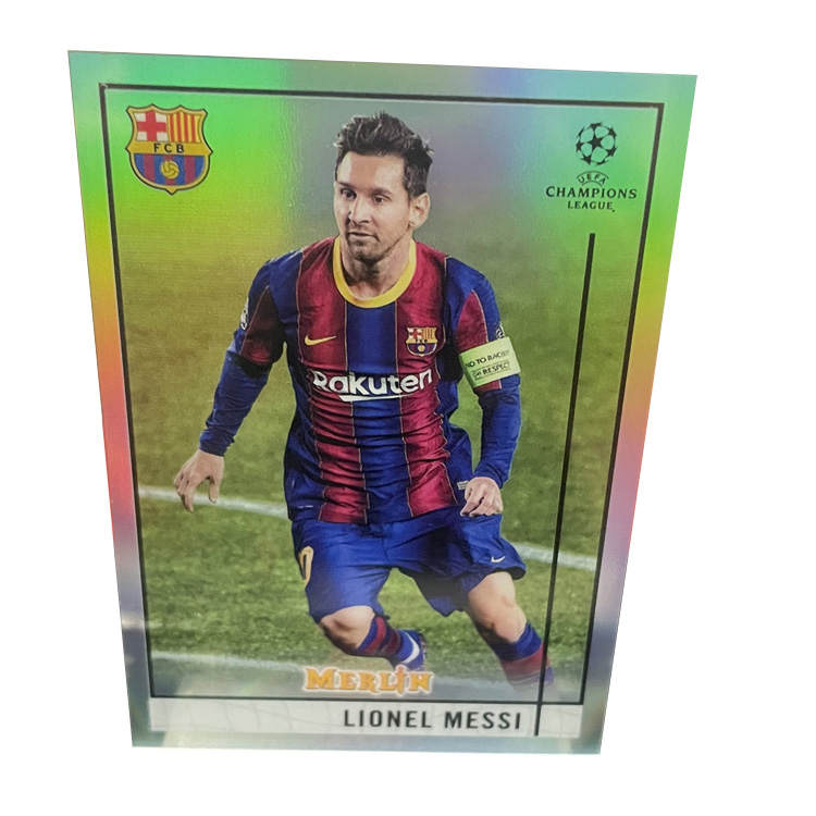 Topps Euro War Merlin, Silver Fold, Argentina, Paris, Barça, Barcelona, Messi, Player Card, Card Pass Sports Cards 1 Pc