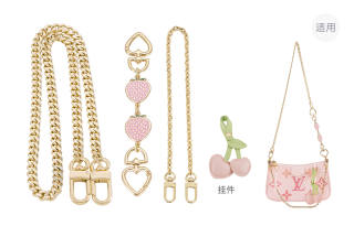 Lan Bao Fan Metal Bag Straps Women's Gold tone