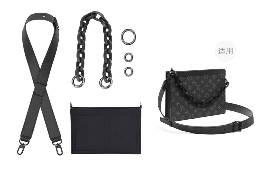 Lan Bao Fan Acrylic Shoulder Strap Storage & Organization, Bag Strap Accessories, Crossbody Unisex Black