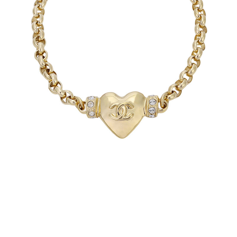 CHANEL Metal, Rhinestone Bracelets Women's Gold