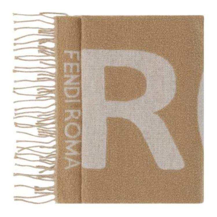 FENDI Logo Detailed Fringed Scarf