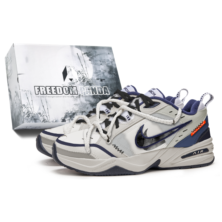 Nike Nike Air Monarch 4 Freedom Panda, Box Abrasion Resistant Abrasion Resistant Low top Chunky Sneakers Unisex Gray Blue
