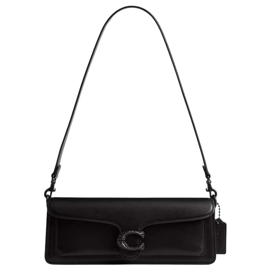 COACH Tabby Refined Calfskin Handbag, Shoulder Bag Large Women's Black