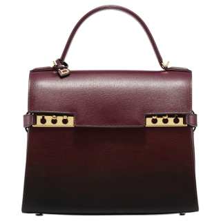 Delvaux Delvau Tempête Opera Calf Grain Calfskin Shoulder Bag, Crossbody Bag, Handbag Medium Women's Dark Red