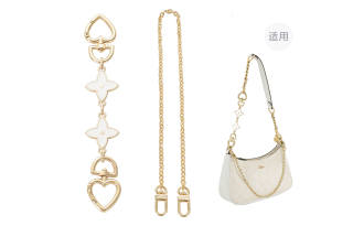Lan Bao Fan Metal Bag Straps Women's Gold tone