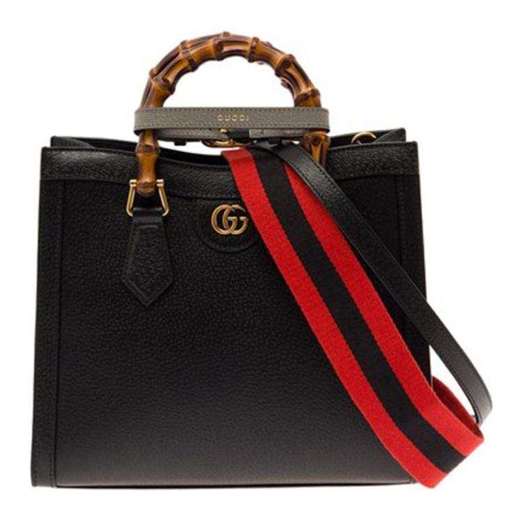 GUCCI Diana Leather Shoulder Bag, Crossbody Bag, Handbag Small Unisex Black