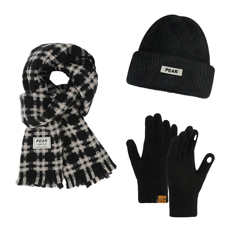 PEAK PEAK Polyester Knit Scarves Unisex Black, Coffee, Beige, Gray