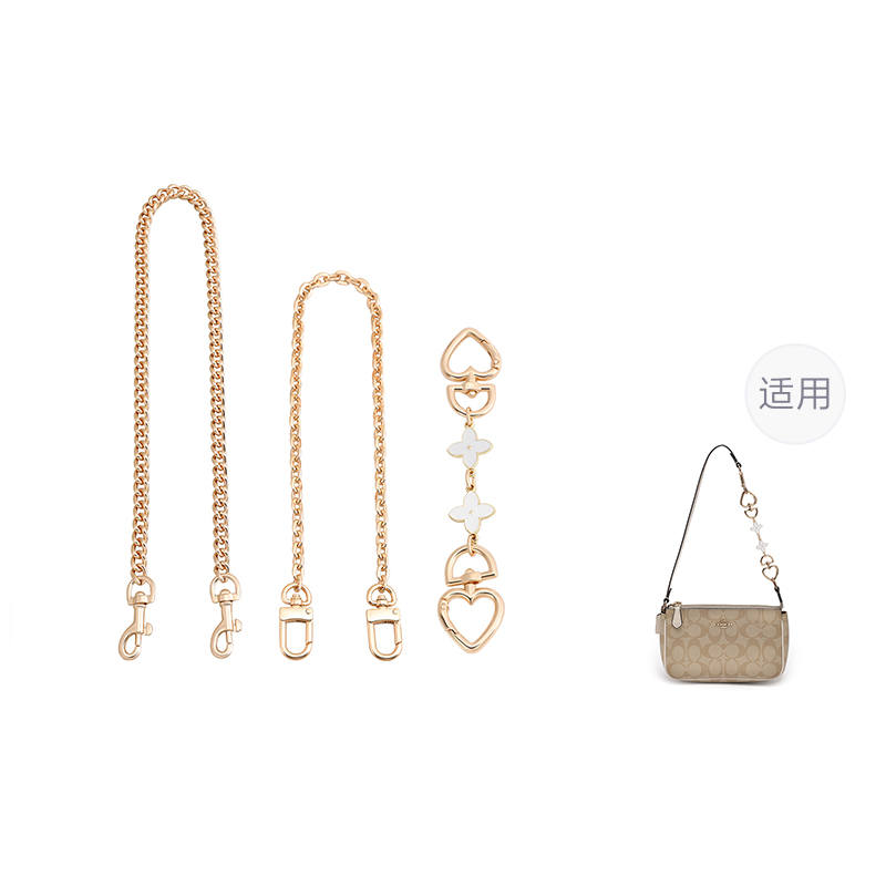 Luxury Care Artisan Workshop Metal Bag Straps Women's Gold Tone/White