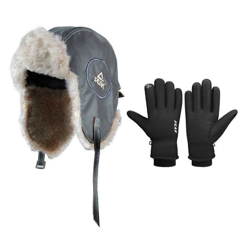 PEAK Winter Thickened And Fleece Lined Windproof Thermal Earmuff Anti Freezing Cold Resistant Cycling Biker Set