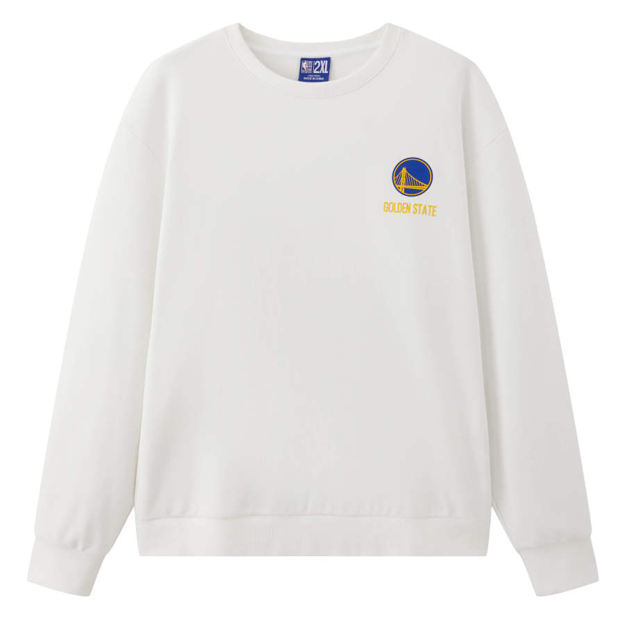 NBA Golden State Warriors Sweatshirts Unisex White Crew Neck Moderate