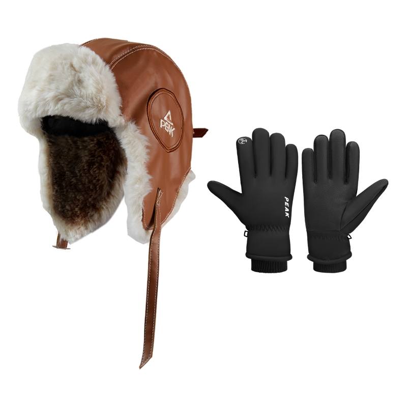 PEAK PEAK Thickened And Fleece Lined Windproof Thermal Earmuff Anti Freezing Cold Resistant Cycling Biker Polyester