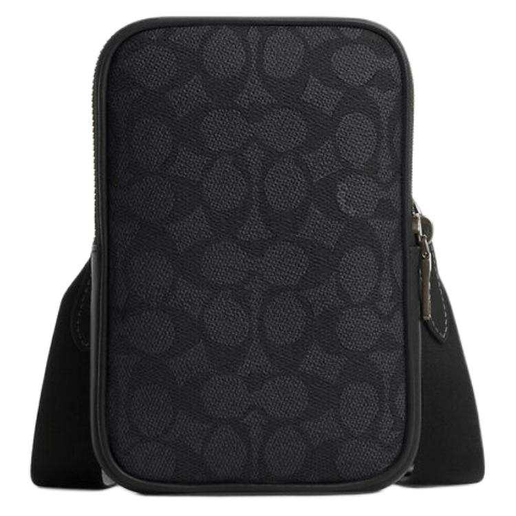 COACH Observed By Us Coated Canvas Shoulder Bag, Crossbody Bag Mini Men's Charcoal & Black