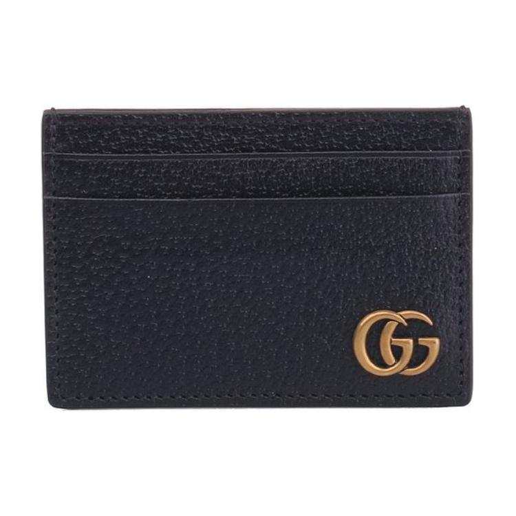 GUCCI Marmont Cow Leather Card Holder Card Holder Men's Black