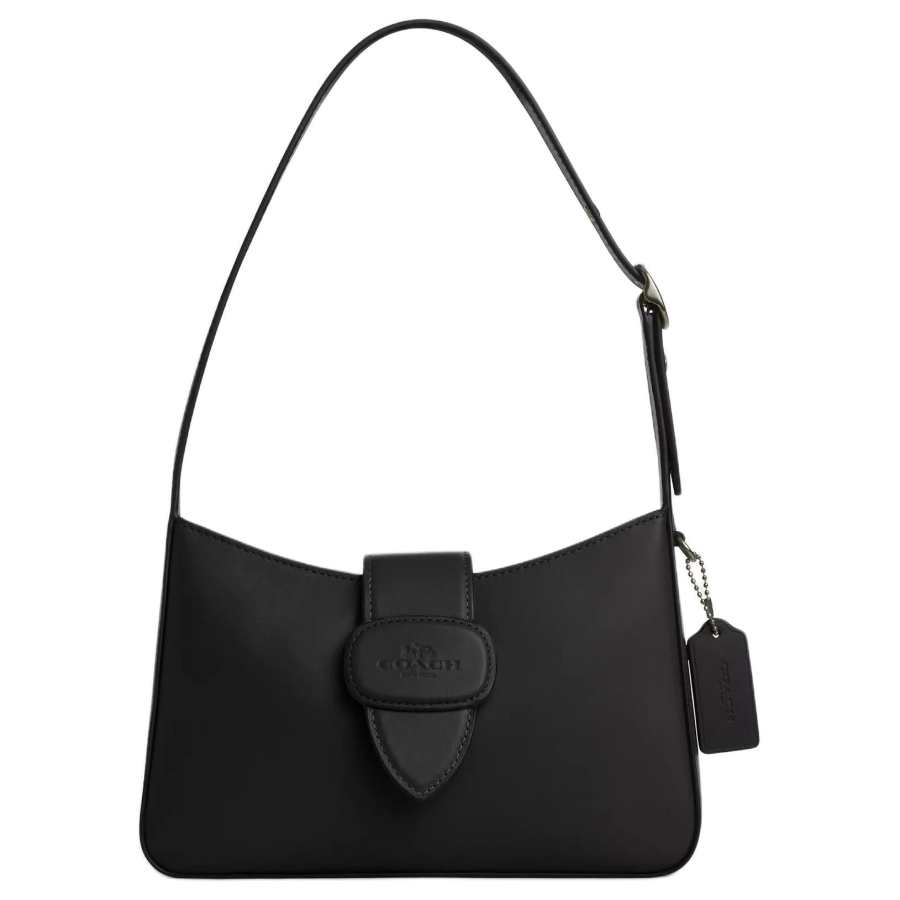 COACH Eliza Calfskin Shoulder Bag, Handbag, Shoulder Bag Medium Women's Black