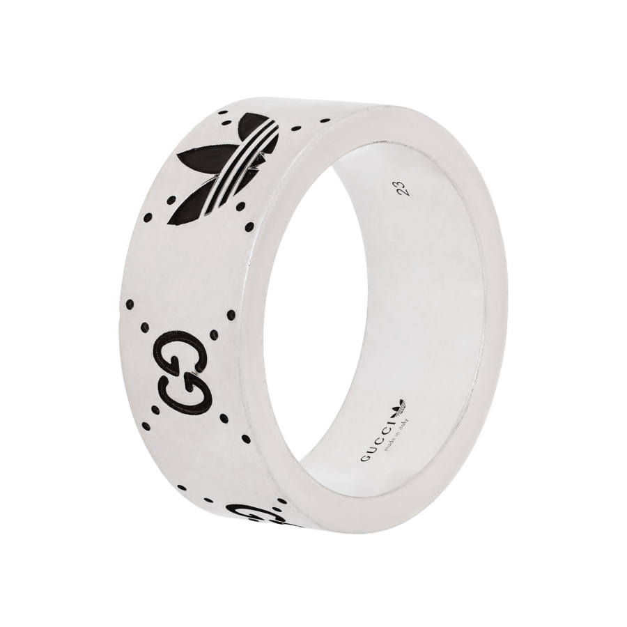 GUCCI Adidas X Gucci Collaboration Collection 925 Sterling Silver Rings Unisex Silver