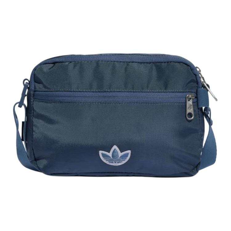 Adidas Originals Trefoil Premium Essentials Polyester Shoulder Bag, Crossbody Bag Small Unisex Ink Blue