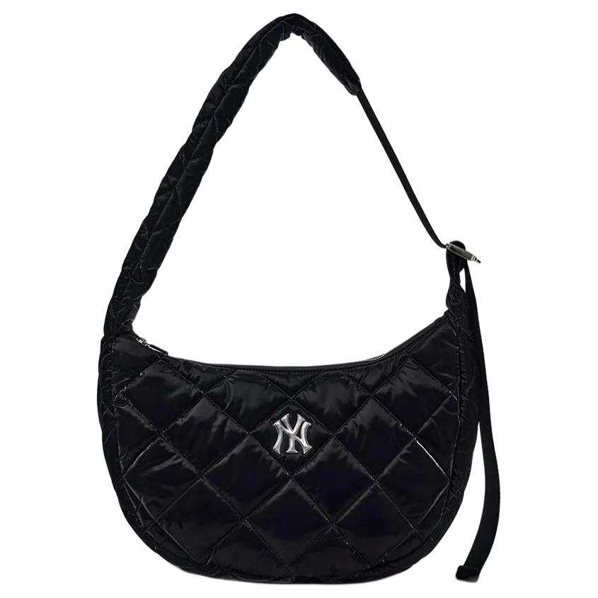 MLB New York Yankees Collaboration PU Polyurethane Portable Crossbody Bag, Shoulder Bag Regular Women's Black