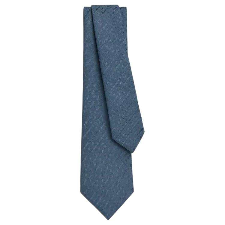 HERMES HERMES Silk Ties Men's Blue Gray