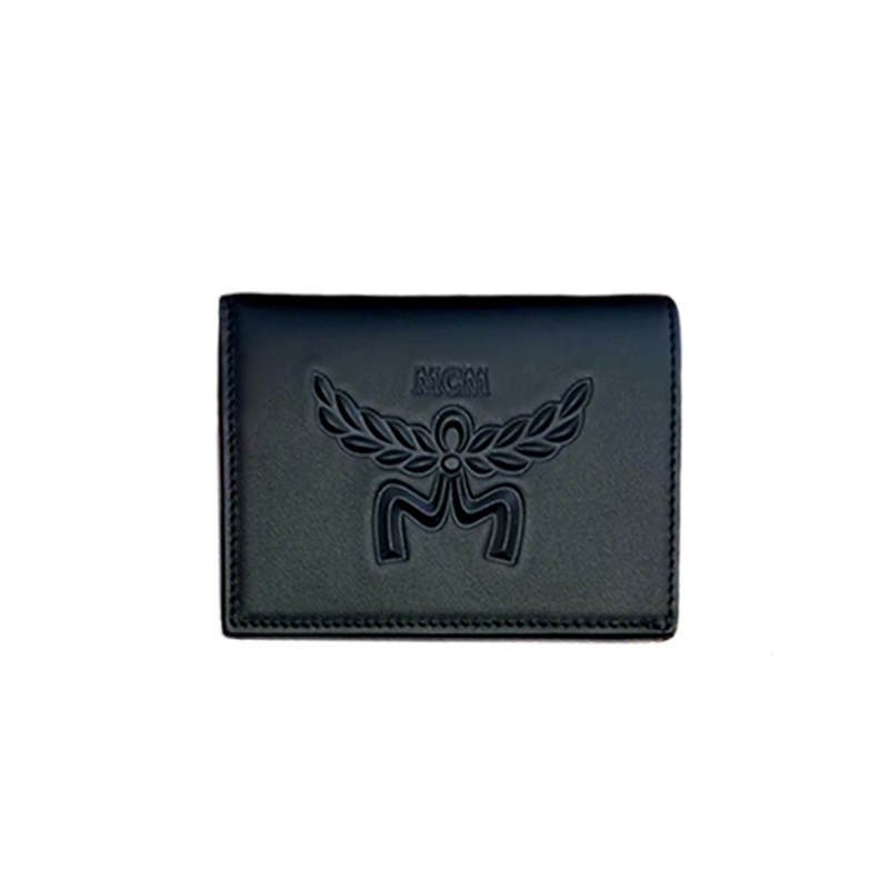 MCM Nappa Cow Leather Chain Bag Wallet Small Unisex Black