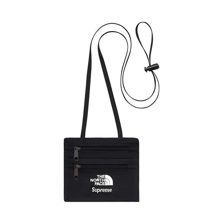 Supreme Supreme X The North Face/THE NORTH FACE Supreme FW18 Leather Crossbody One Shoulder Coin Purse Regular Unisex Black