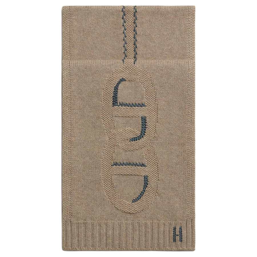 HERMES HERMES Cashmere Knit Scarves Men's Sesame