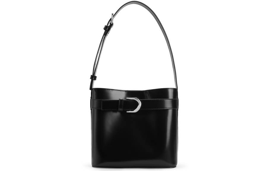 CHARLES&KEITH Charles & Keith Cow Leather Shoulder Bag, Crossbody Bag Small Women's Noir Black/Brown/White