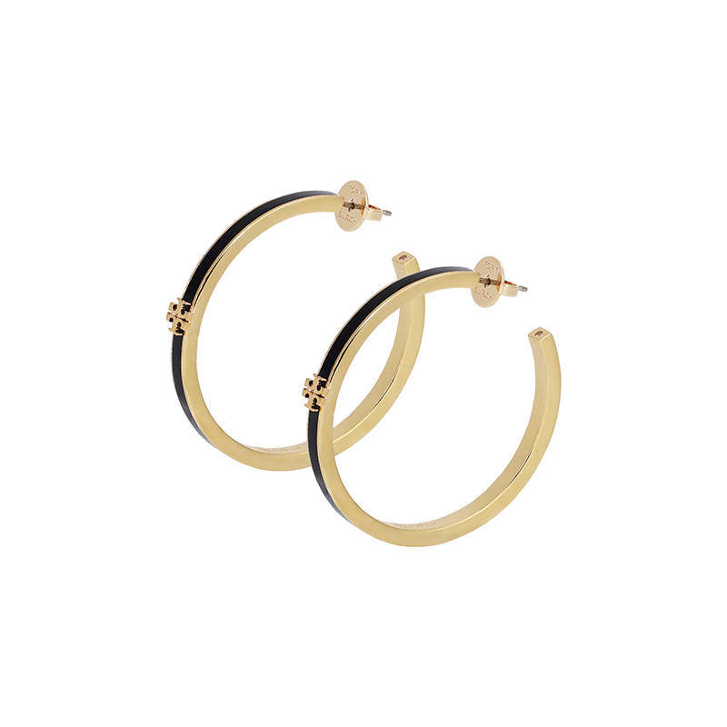 TORY BURCH TORY BURCH Logo Plaque Hoop Earrings