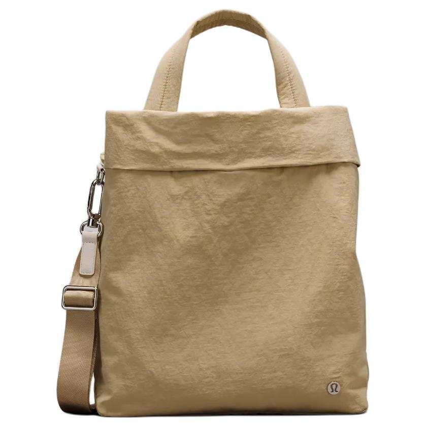 Lululemon On My Level Polyester And Nylon Shoulder Bag, Crossbody Bag, Handbag Regular Unisex Light Brown