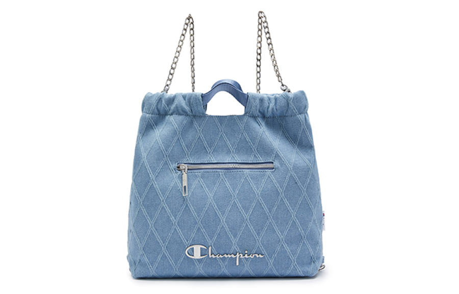 Champion Champion Denim Backpack Regular Unisex Peak Blue/Silver White/Champion Black/Linen