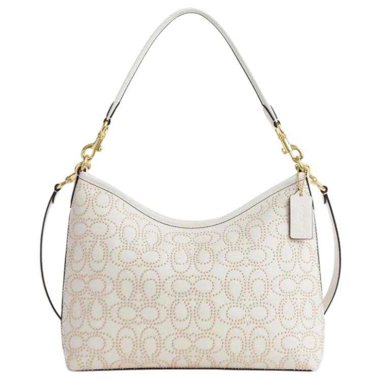 COACH LAUREL Pebbled Leather Shoulder Bag, Crossbody Bag, Handbag Large Women's White