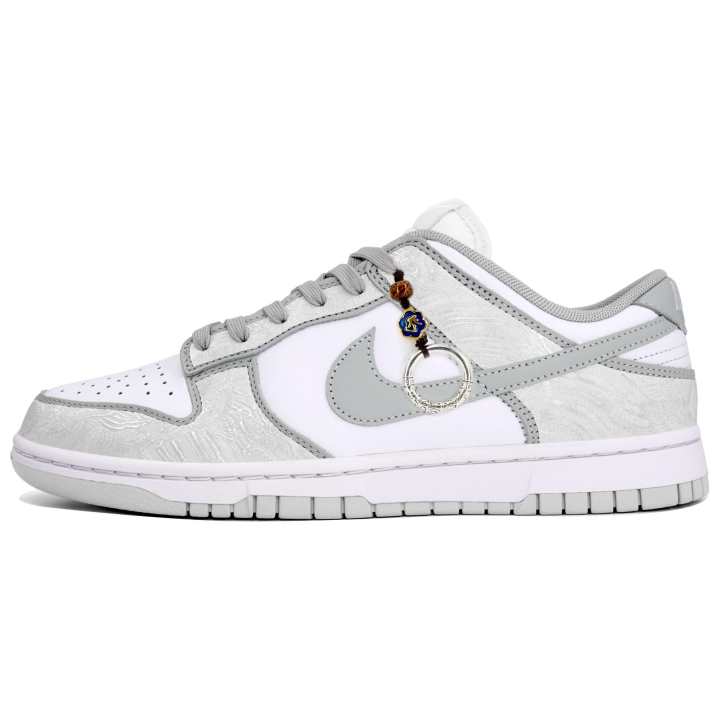 Nike Nike Dunk Slip Resistant Low top Skateboard Shoes Women's Gray White Silver