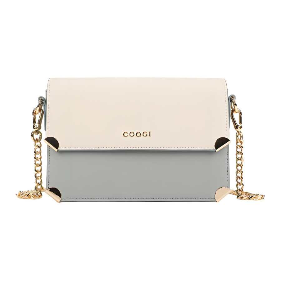 COOGI Cow Leather Mom's Handbag, Shoulder Bag, Crossbody Bag Medium Women's Green/Ecru/Pink/Matcha Green