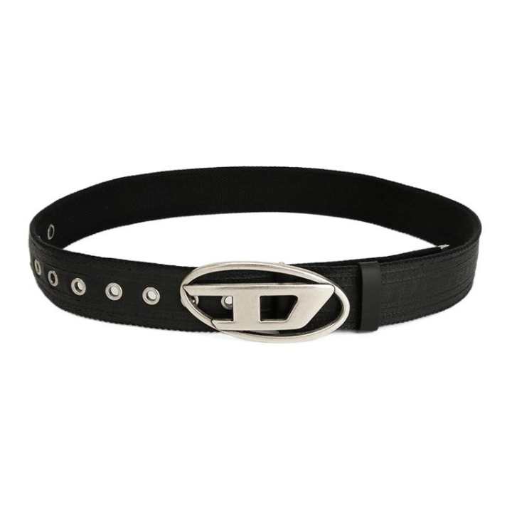 DIESEL DIESEL Cotton Leather Belts Men's Black Width 4cm