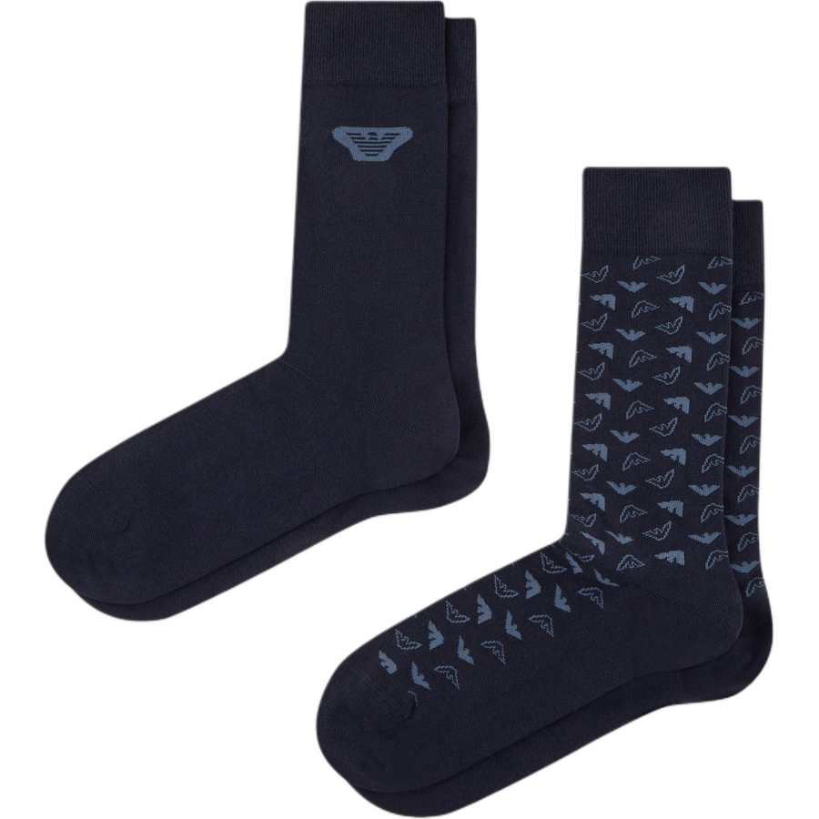 EMPORIO ARMANI Crew Socks Men's 2 Pack Marine Blue