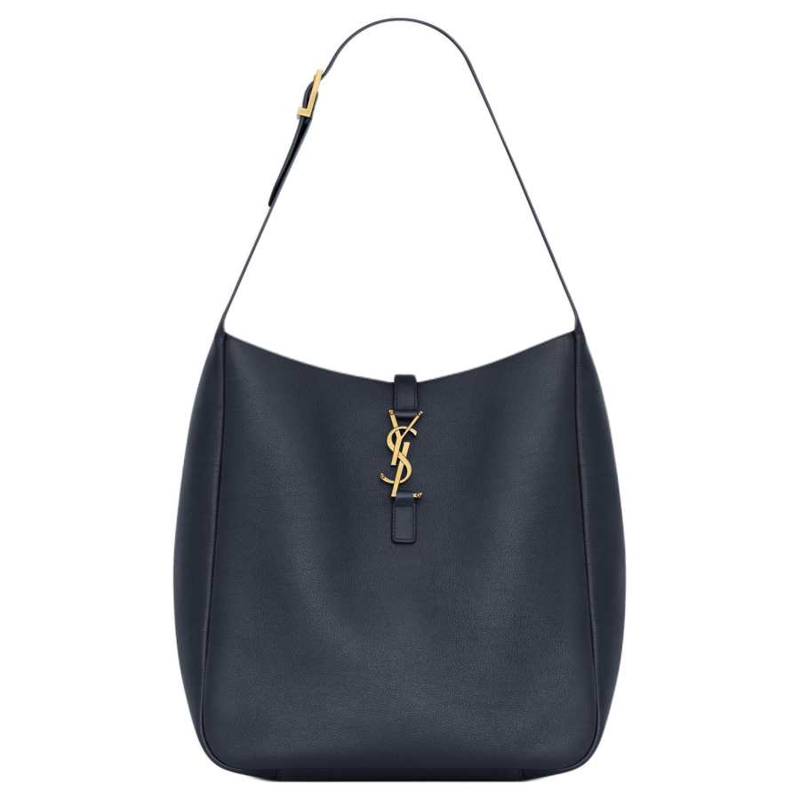 SAINT LAURENT SAINT LAURENT Le 5 A 7 Calfskin Handbag, Shoulder Bag Large Women's Marine Blue