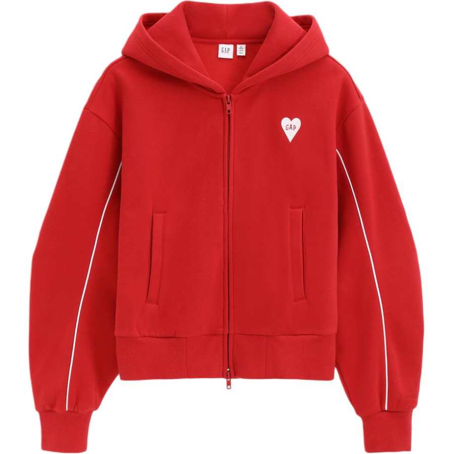 GAP Fall Winter Year Of The Snake Limited Collection, Carbon Soft Brushed Fleece Heart Logo Fleece Lined Hooded Coat