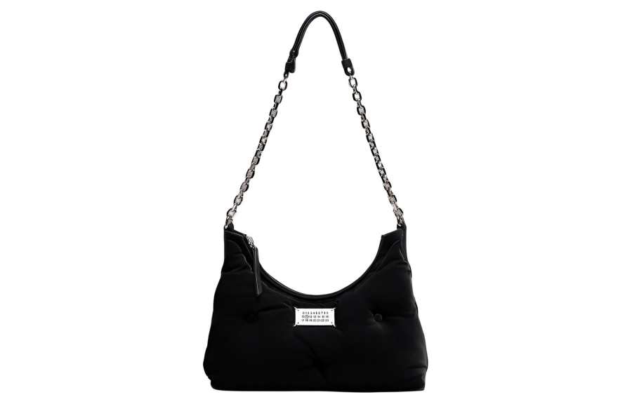 Maison Margiela Velvet Hobo Bag, Handbag, Shoulder Bag Small Women's Black