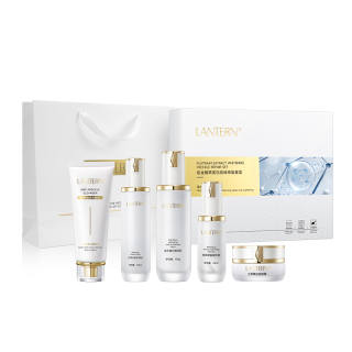 LANTERN LANTING Platinum Essence Whitening Dark Spot Removal Repair Box Cleansing Milk Essence Cream Skincare Set