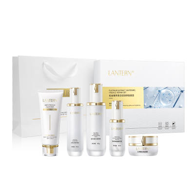 LANTERN LANTING Platinum Essence Whitening Dark Spot Removal Repair Box Cleansing Milk Essence Cream Skincare Set